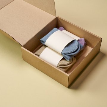 socks in a brown box 